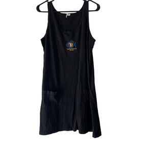 Miro Vintage 90s Women's Size XL Black 100% Cotton Puerto Peñasco Mexico Dress